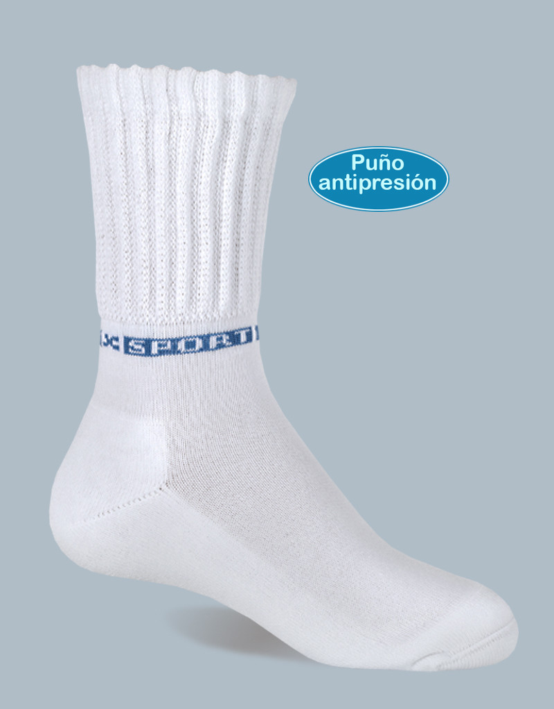 Calcetines deportivos tejido antipresión en la pierna rizo en el pie